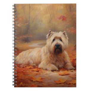 Wheaten Terrier in Autumn Leaves Fall Inspire Notebook