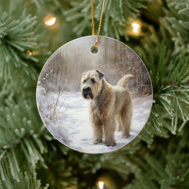 Wheaten Terrier Let It Snow Christmas  Ceramic Tree Decoration (Tree)