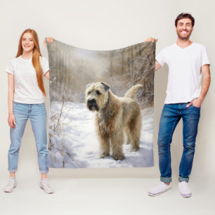 Wheaten Terrier Let It Snow Christmas  Fleece Blanket