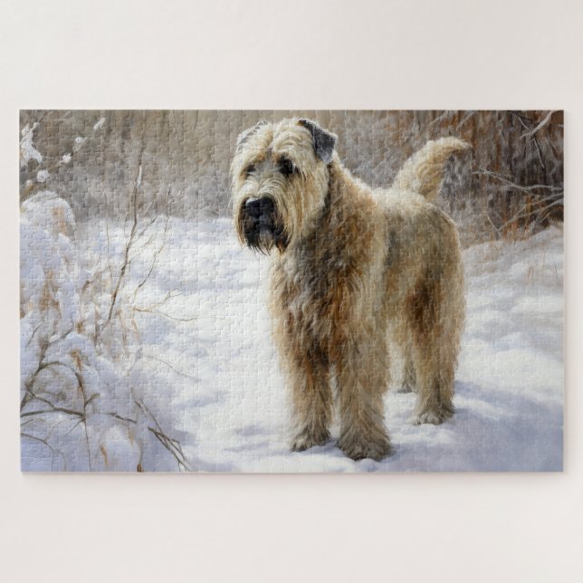 Wheaten Terrier Let It Snow Christmas  Jigsaw Puzzle (Horizontal)
