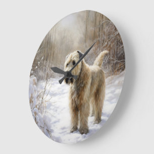 Wheaten Terrier Let It Snow Christmas  Large Clock