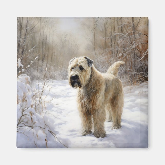 Wheaten Terrier Let It Snow Christmas  Magnet (Front)