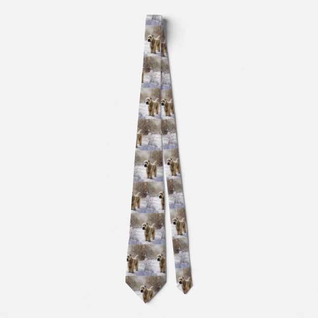 Wheaten Terrier Let It Snow Christmas  Tie (Front)