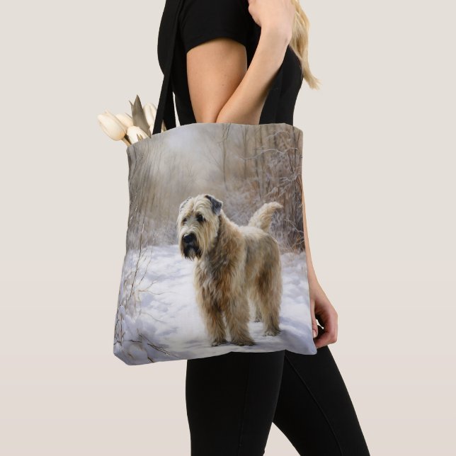 Wheaten Terrier Let It Snow Christmas  Tote Bag (Close Up)