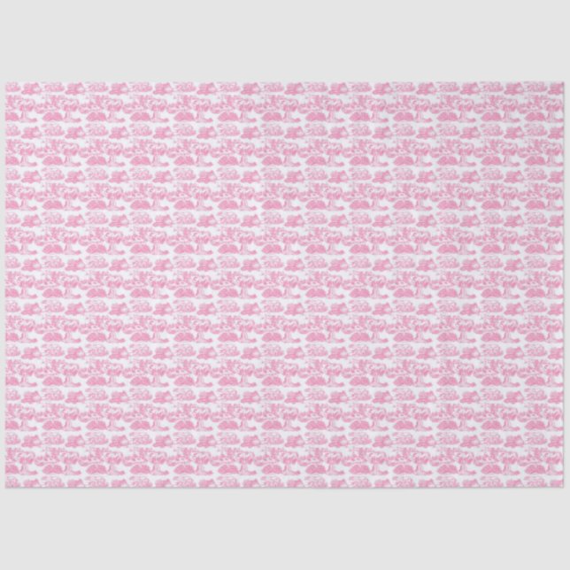 WHEATEN Terrier Pink Toile Tissue Paper (Front)