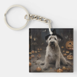 Wheaten Terrier Pumpkins Halloween Scary Key Ring