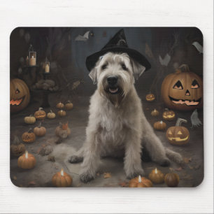 Wheaten Terrier Pumpkins Halloween Scary Mouse Mat