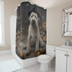 Wheaten Terrier Pumpkins Halloween Scary Shower Curtain