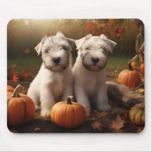 Wheaten Terrier Puppy Autumn Delight Pumpkin Mouse Mat