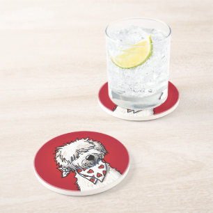 Wheaten Terrier Red Coaster