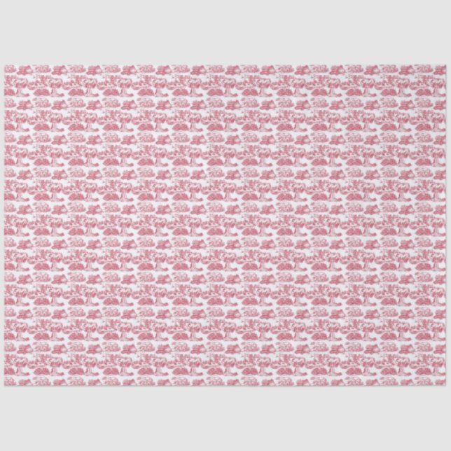 WHEATEN Terrier Red Toile Tissue Paper (Front)