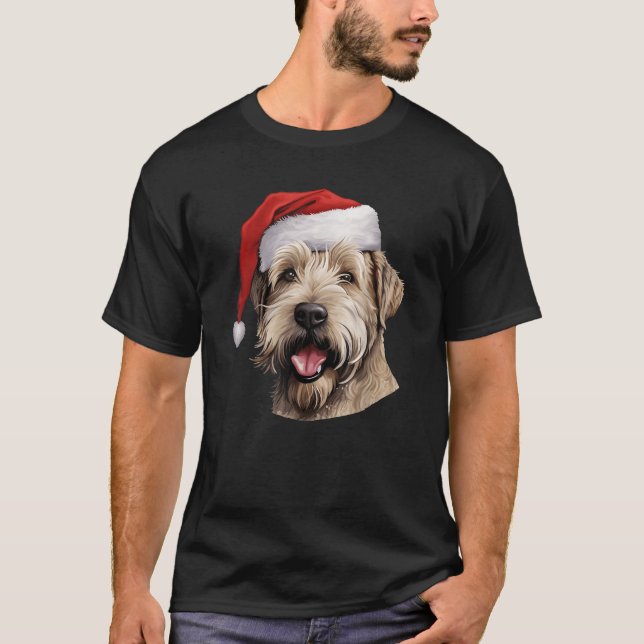 Wheaten Terrier Santa Hat Christmas Sweater Xmas P (Front)
