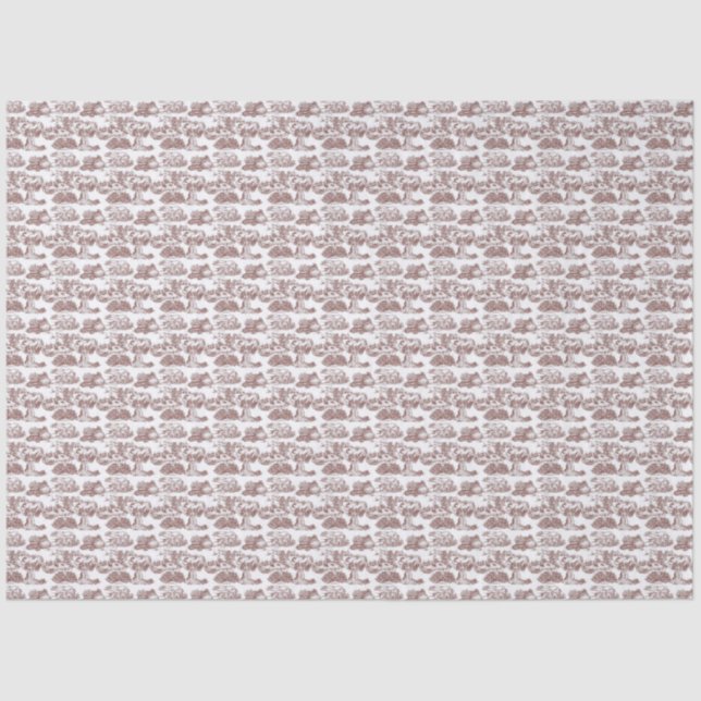 WHEATEN Terrier Sepia Toile Tissue Paper (Front)