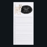 Wheaten Terrier Shopping List Magnetic Notepad<br><div class="desc">Adorable things to fetch Wheaten Terrier dog with a black chalkboard frame personalised with your name.</div>