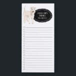 Wheaten Terrier Shopping List Magnetic Notepad<br><div class="desc">Adorable things to fetch Wheaten Terrier dog with a black chalkboard frame personalised with your name.</div>
