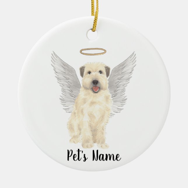 Wheaten Terrier Sympathy Memorial Ceramic Tree Decoration (Front)