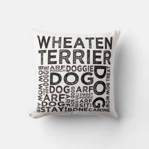 Wheaten Terrier Typography Cushion