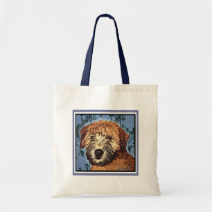 WHEATEN TERRIER: WET PUPPY  (Blue Bkgd) Tote Bag