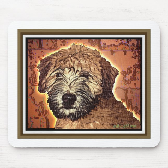WHEATEN TERRIER: WET PUPPY MOUSE MAT (Front)