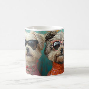 Wheaten Terrier with Heart Roses Valentine's Day Coffee Mug