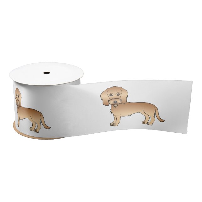 Wheaten Wire Haired Dachshund Cute Cartoon Dog Satin Ribbon (Spool)