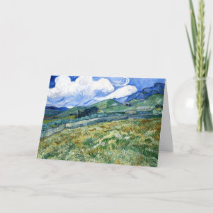 Wheatfield and Mountains, Vincent Van Gogh Card