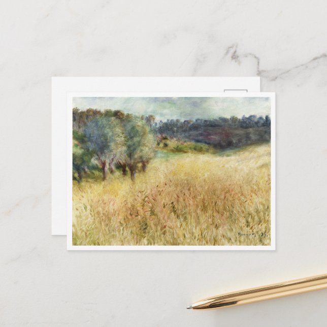 Wheatfield by Auguste Renoir Postcard (Front/Back In Situ)