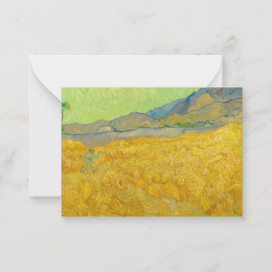 Wheatfield with a Reaper, 1889 by Vincent van Gogh Card