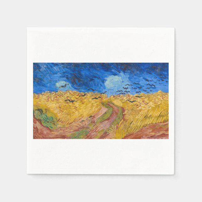 Wheatfield with Crows by Vincent van Gogh Napkin (Front)