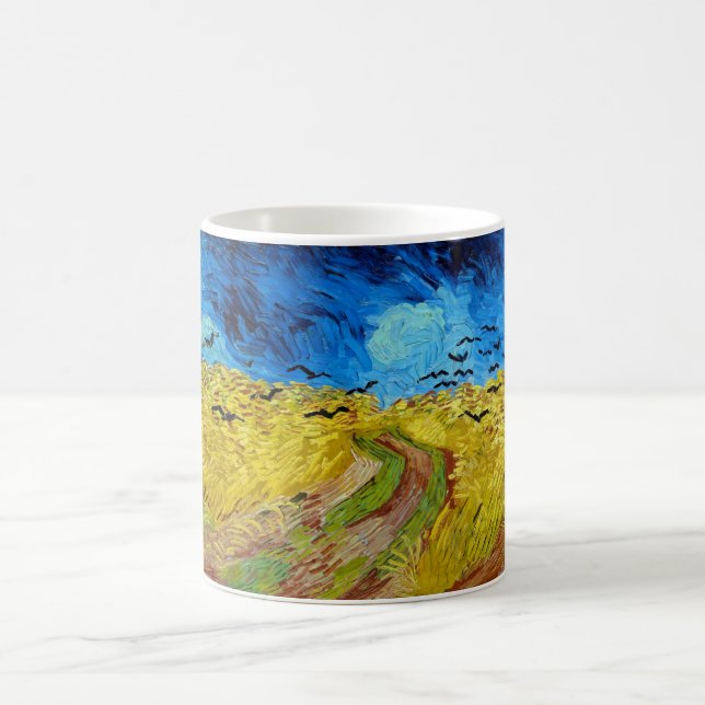 Wheatfield with Crows, Van Gogh Coffee Mug (Center)