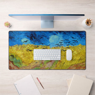 Wheatfield with Crows, Van Gogh Desk Mat