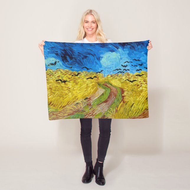 Wheatfield with Crows, Van Gogh Fleece Blanket (In Situ)