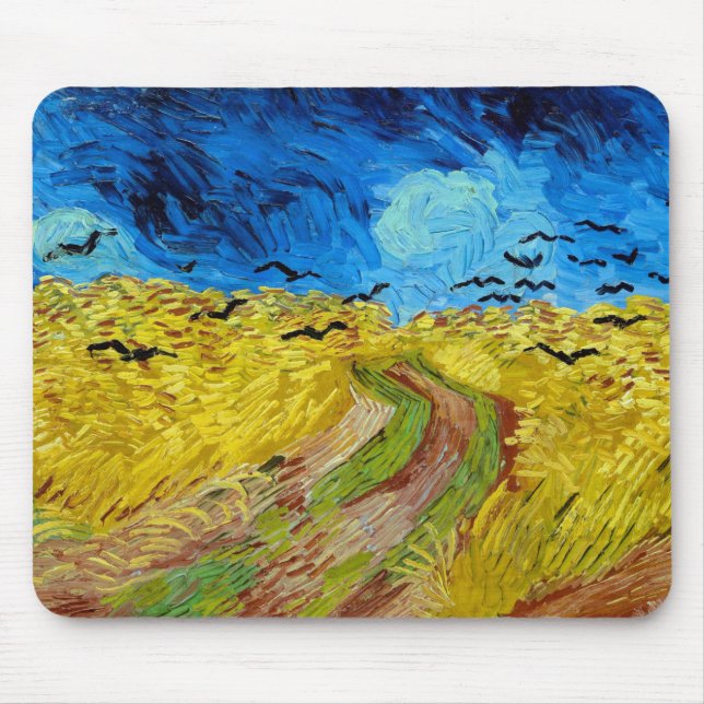Wheatfield with Crows, Van Gogh Mouse Mat (Front)