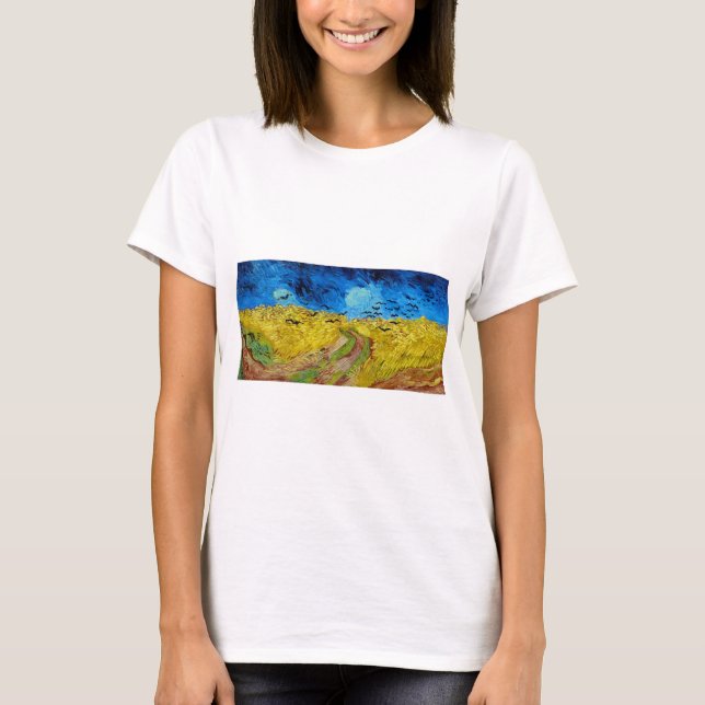 Wheatfield with Crows, Van Gogh T-Shirt (Front)