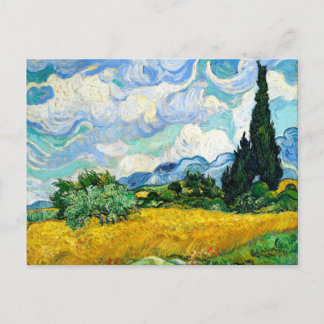 Wheatfield with Cypresses Postcard