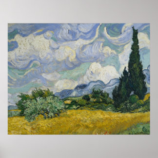 Wheatfield with Cypresses Poster