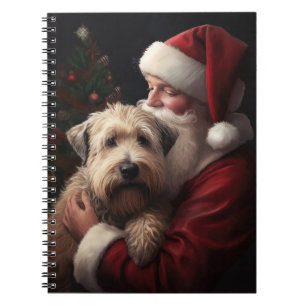 Wheaton Terrier With Santa Claus Festive Christmas Notebook