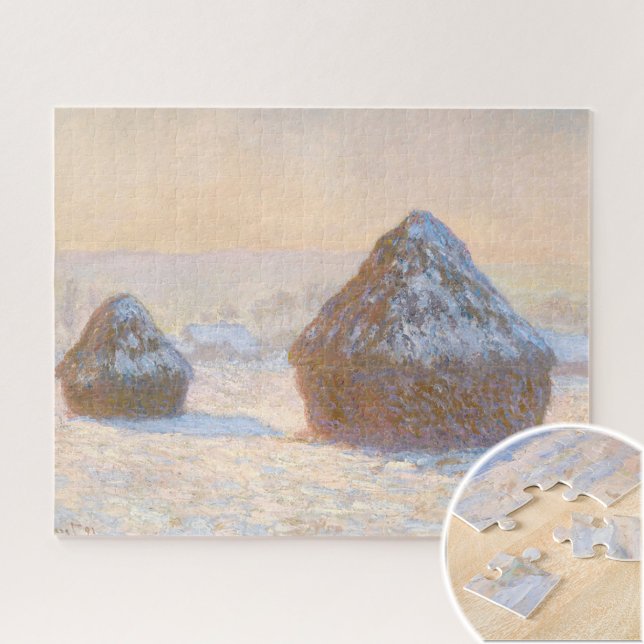 Wheatstacks, Snow Effect, Morning, by Claude Monet Jigsaw Puzzle (Creator Uploaded)