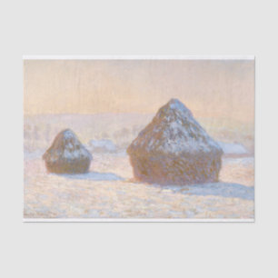 Wheatstacks, Snow Effect, Morning, by Claude Monet Tissue Paper