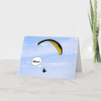 Whee! Paragliding in the Clouds Blank Card
