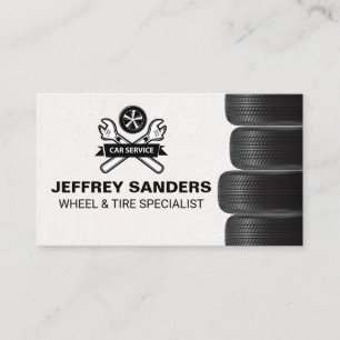Wheel and Tire Service Auto Body Mechanic Logo Business Card