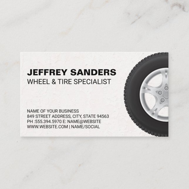 Wheel and Tire Service | Car Wheel and Tire Business Card (Front)