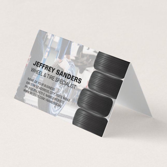 Wheel and Tire Services | Car Repair Business Card (Front)