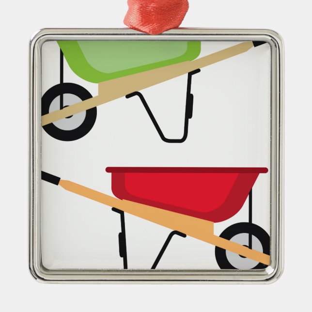 Wheel barrow metal tree decoration (Front)
