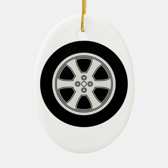 Wheel Ceramic Tree Decoration (Front)