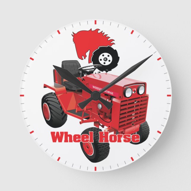 Wheel Horse Garden Farm Lawn Yard Tractor Mower Round Clock (Front)