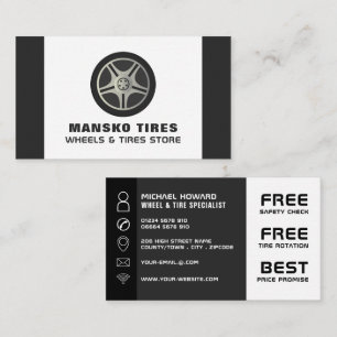 Wheel Logo Design, Tire/Tyre Specialist Business Card