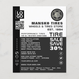 Wheel Logo Design, Tire/Tyre Specialist Shop Flyer