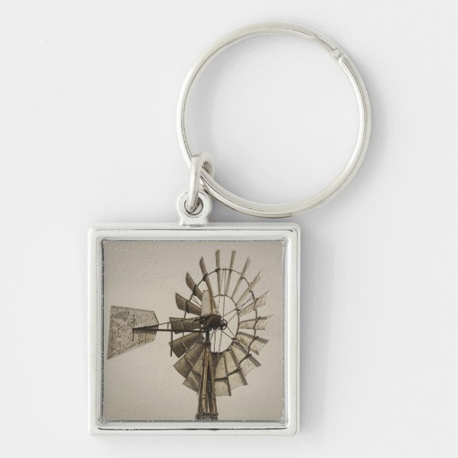 Wheel Of A Windmill Sepia Keychain (Front)