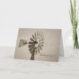 Wheel Of A Windmill Thinking Of You Greeting Card